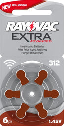 *NEW* LONGTAB Rayovac Extra MERCURY FREE Hearing Aid Batteries Size 312 Keephearing Ltd