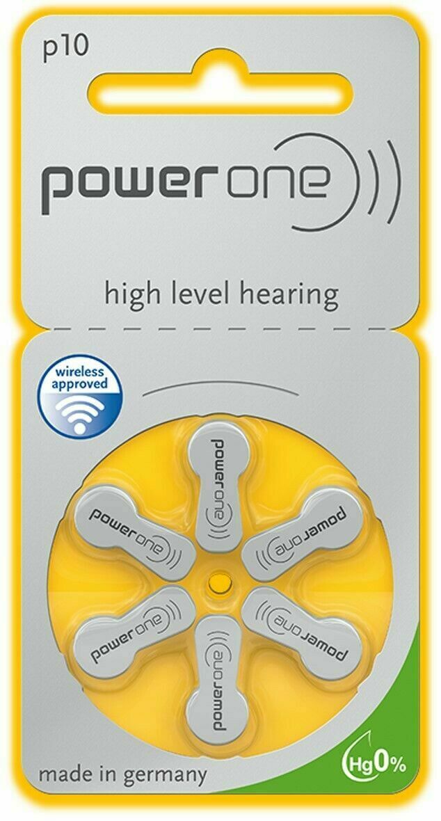 Power One Mercury Free Hearing Aid Batteries Size 10