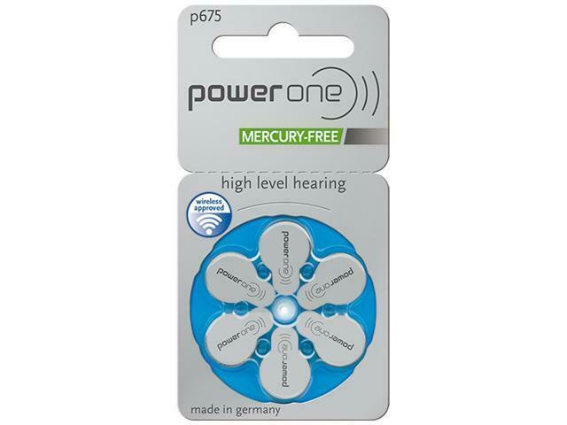 Power One Mercury Free Hearing Aid Batteries Size 675