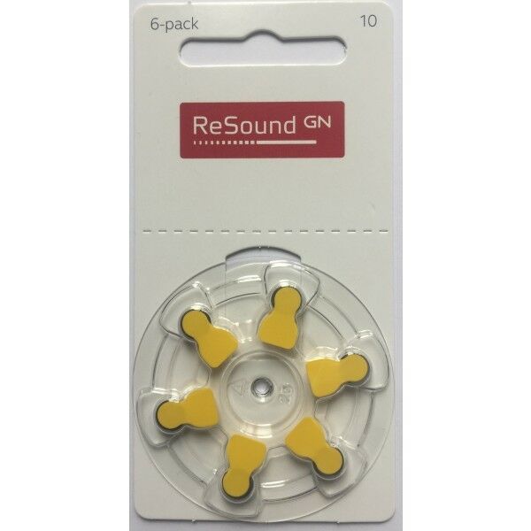 Resound Size 10 Hearing Aid Battery (Yellow Tab) - Various Pack Size Keephearing Ltd