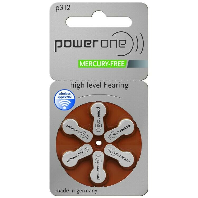 Power One Mercury Free Hearing Aid Batteries Size 312 - Expiry date 2023