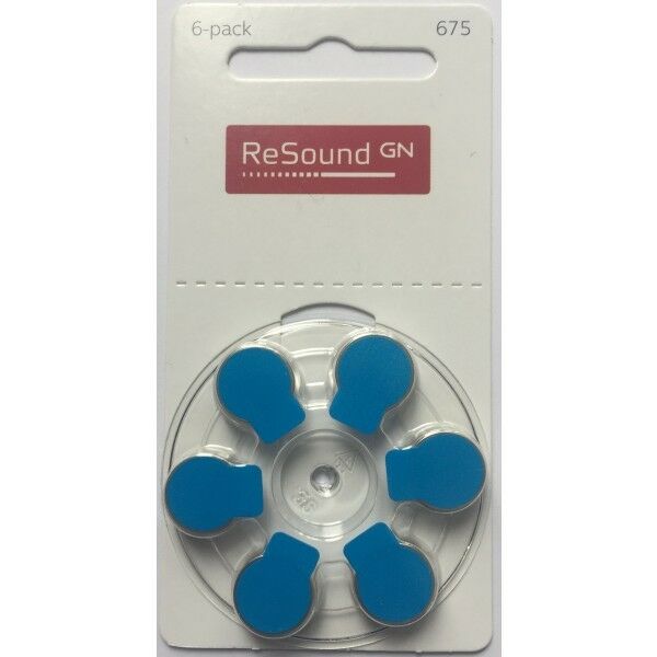 Resound Size 675 Hearing Aid Batteries (Blue Tab) - Various Pack Size
