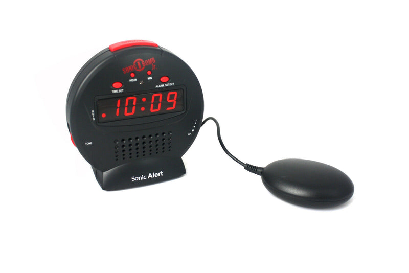 Geemarc Sonic Bomb JUNIOR - Extra Loud Alarm Clock with Vibrating Shaker Pad