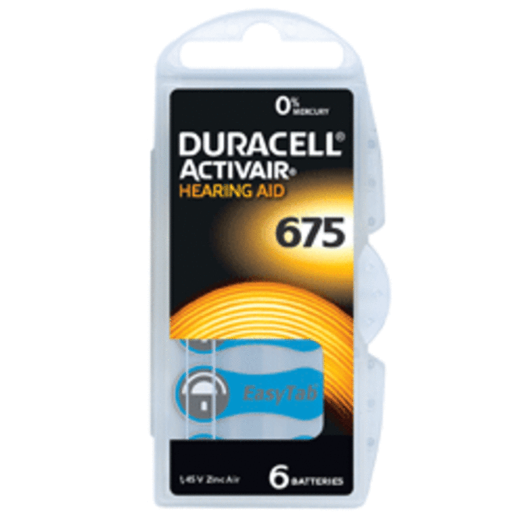Duracell Activair Mercury Free Hearing Aid Batteries Size 675-Expires April 2027