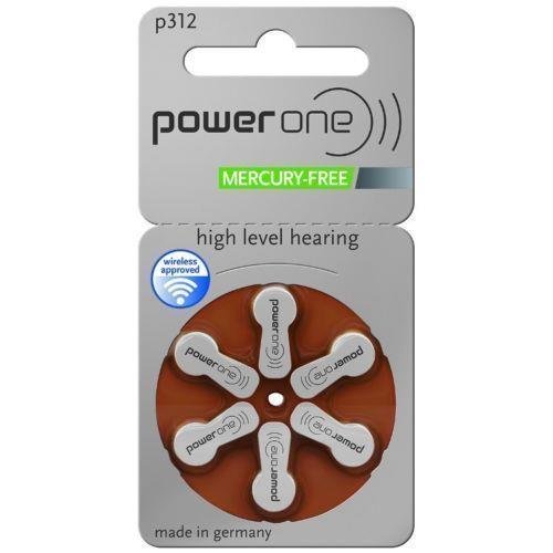 Powerone Size 312 Mercury Free Hearing aid batteries